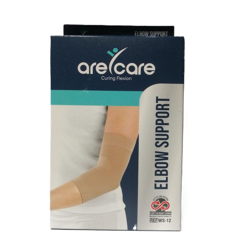 Arecare Elbow Support  - Protection Against Sport Injury - Provides Relief from Elbow Pain - Reduces Swelling - Supports Weak or Injured Elbow - Tan, Size XL