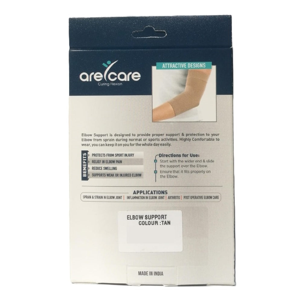 Arecare Elbow Support  - Protection Against Sport Injury - Provides Relief from Elbow Pain - Reduces Swelling - Supports Weak or Injured Elbow - Tan, Size XXL