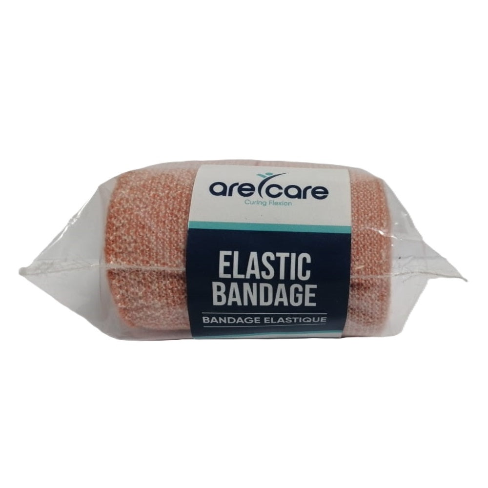 Arecare Elastic Bandage  - Stretches Upto 4 meters - Adjustable Compression - Cotton Bandage - For Pain Relief & Injuries - 6 cm