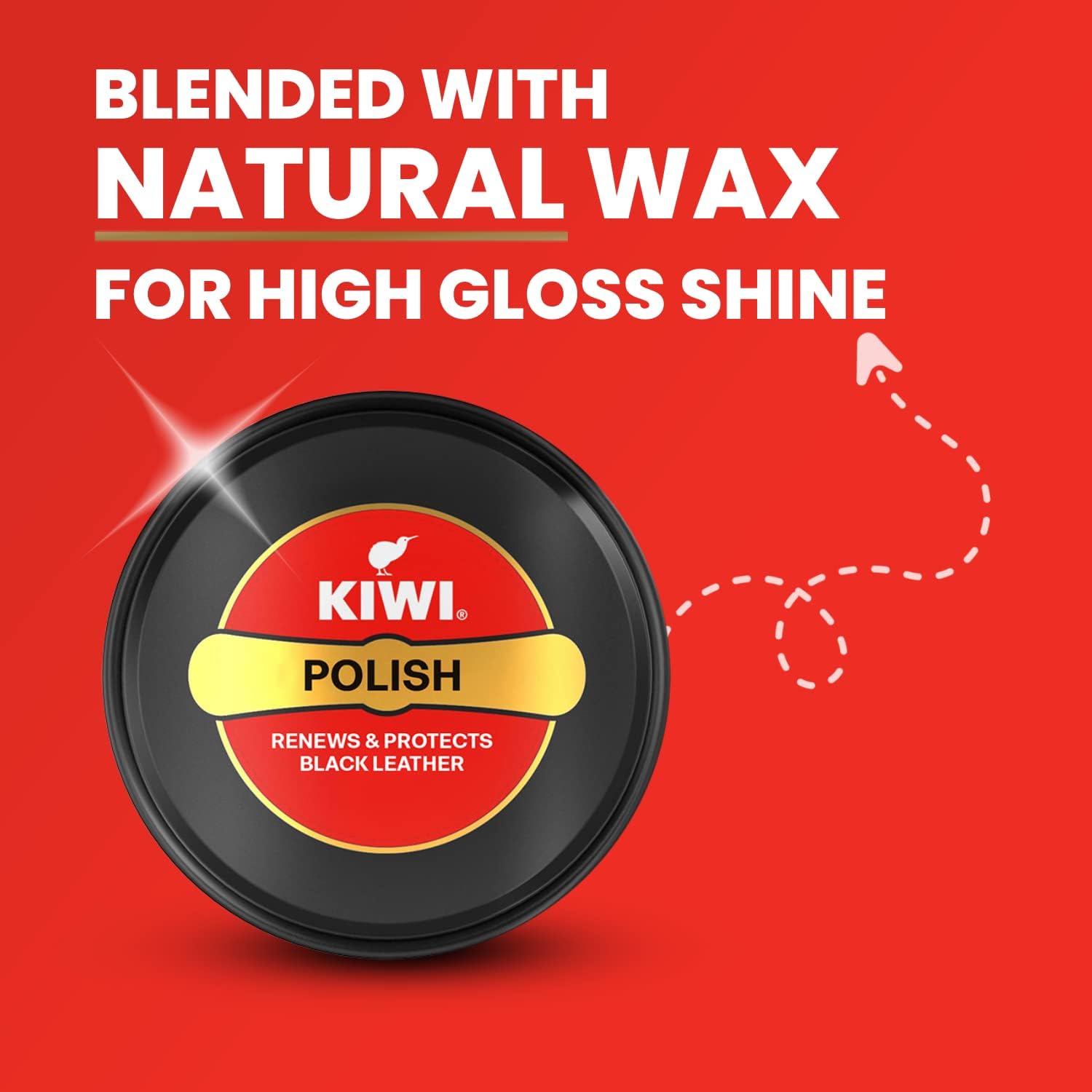 Kiwi  Paste Shoe Polish Black - Enhanced Color - Glossy Finish - Easy Application - Travel-Friendly Size - 40g