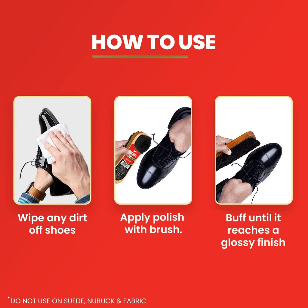 Kiwi  Paste Shoe Polish Black - Enhanced Color - Glossy Finish - Easy Application - Travel-Friendly Size - 40g