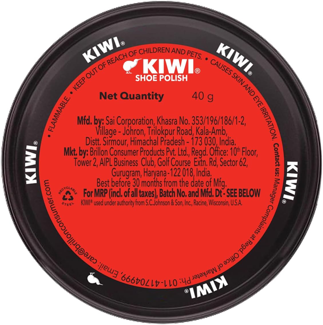 Kiwi  Paste Shoe Polish Black - Enhanced Color - Glossy Finish - Easy Application - Travel-Friendly Size - 40g