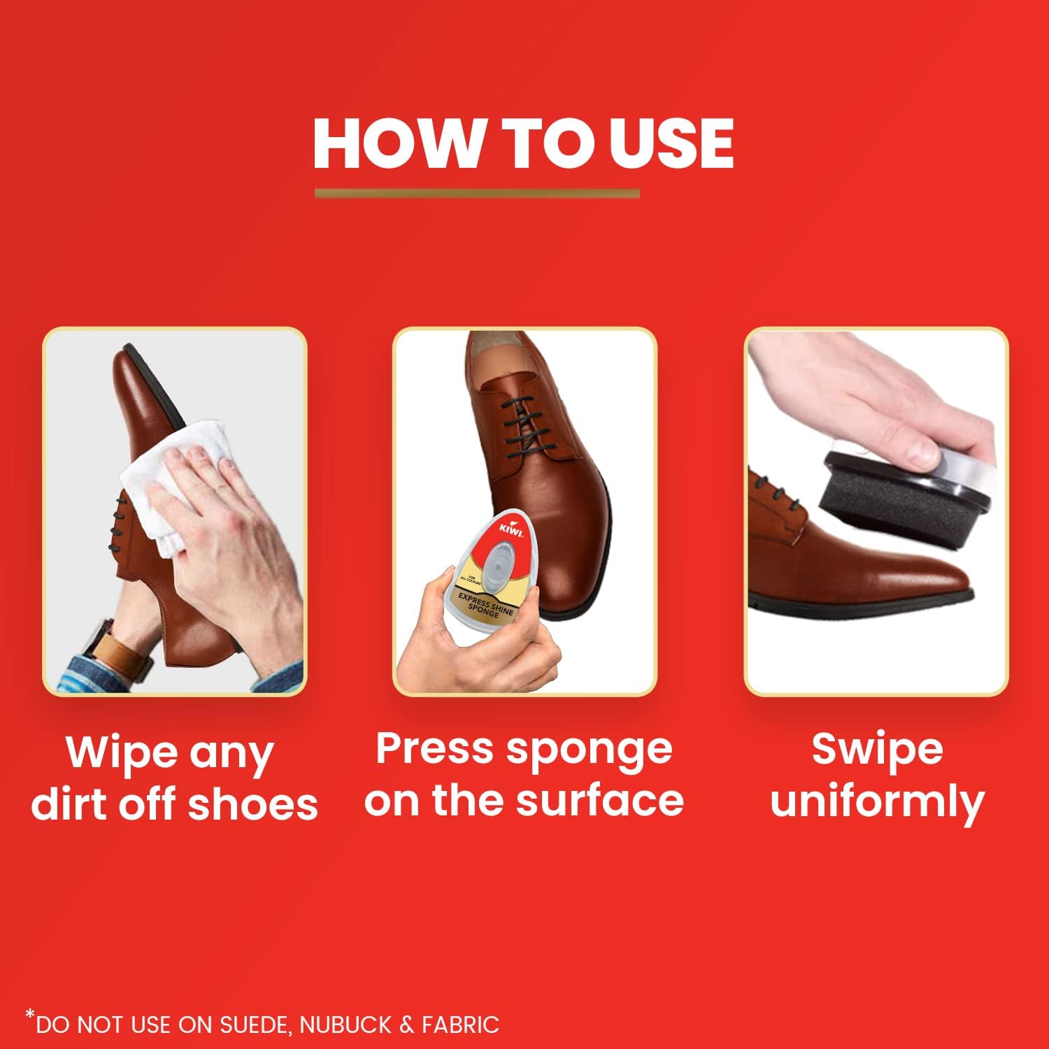 Kiwi Express Shine Sponge - For All Colours  -Travel Friendly  - Shine Sponge with 5ml Liquid