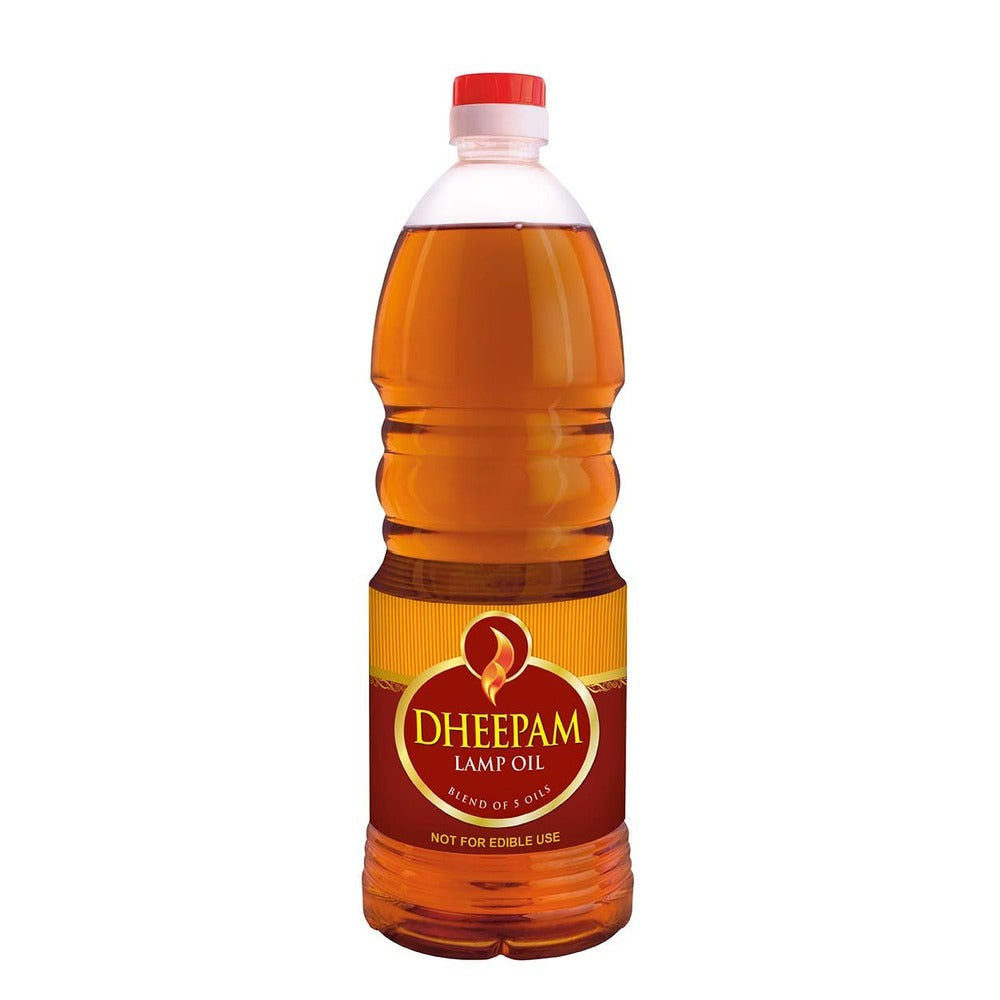 Dheepam  Lamp Oil with Wicks - Blend of 5 Oils  - Pure and High-Quality Oil - 500 ml