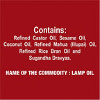 Dheepam  Lamp Oil with Wicks - Blend of 5 Oils  - Pure and High-Quality Oil - 500 ml
