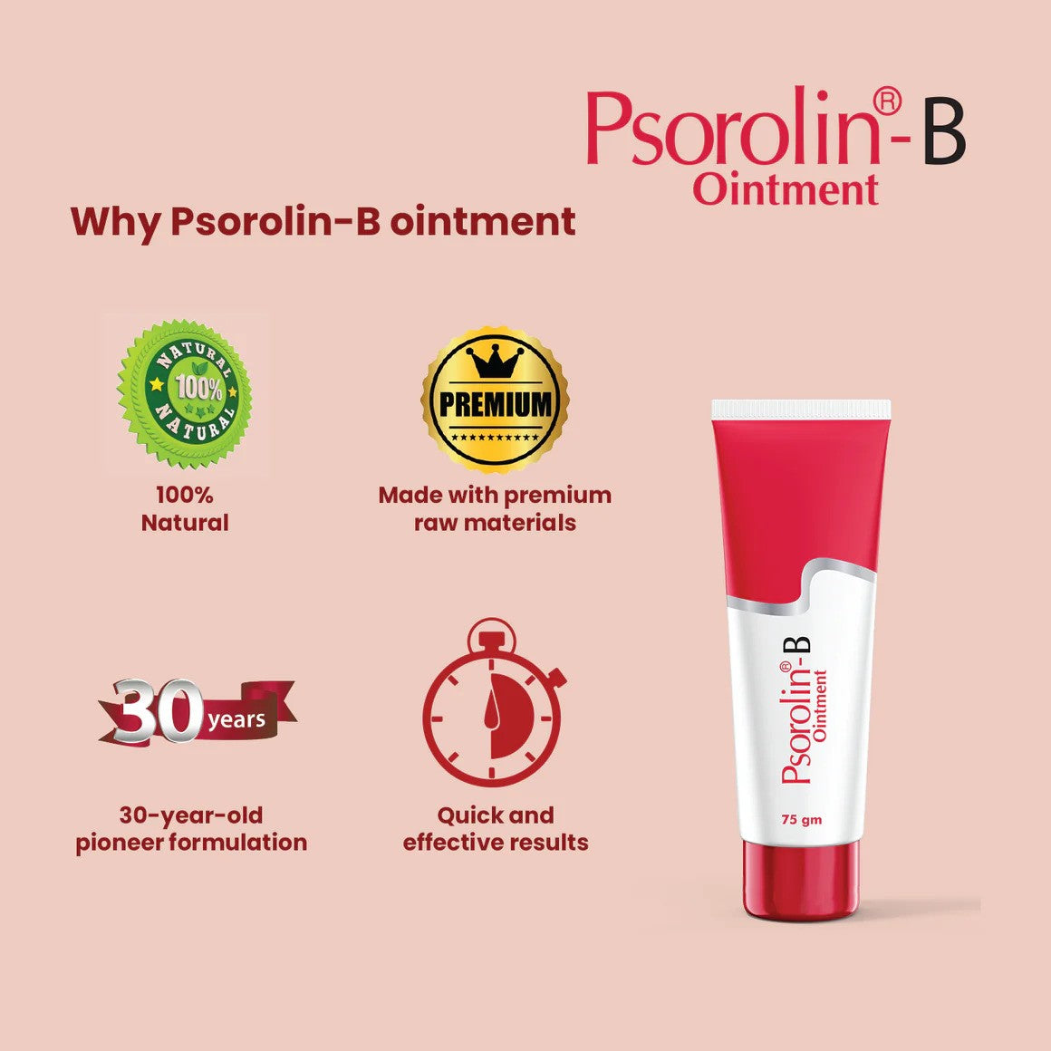 Dr. JRK Psorolin-B Ointment - Reduces Skin Irritation and Rash Problems - Manages Dermatological Problems - 35gm