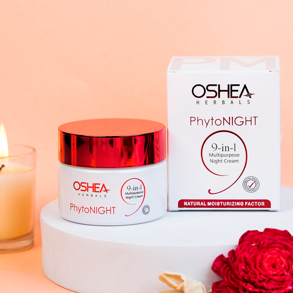 Oshea Herbals Phytonight Night Cream - 9 in 1 Multipurpose Night Cream - Brightens Dull Skin & Minimize the Pores - Provides Nourishment - Reduces Lines & Wrinkles - 50 grams