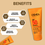 Oshea Herbals UV Shield Sun Block Formula SPF 50 PA+++ - Broad Spectrum Protection HEVL, UVA, UVB - With Papaya & Green Tea Extract - Non Greasy & Water Resistant - 120 grams