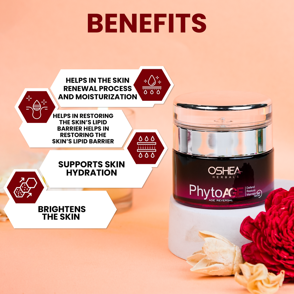 Oshea Herbals Phytoage Age Reversal Creme - Improves Skin Tone - Prevents UV Induced Erythema - Regenerates the Bodies Own Defence System - For All Skin Types - 50 grams