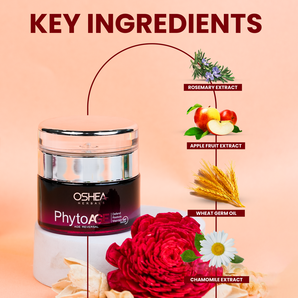 Oshea Herbals Phytoage Age Reversal Creme - Improves Skin Tone - Prevents UV Induced Erythema - Regenerates the Bodies Own Defence System - For All Skin Types - 50 grams