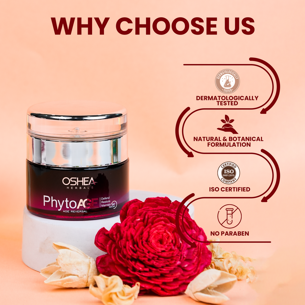 Oshea Herbals Phytoage Age Reversal Creme - Improves Skin Tone - Prevents UV Induced Erythema - Regenerates the Bodies Own Defence System - For All Skin Types - 50 grams