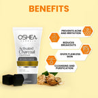 Oshea Herbals  Activated Charcoal Facewash - Whitening & Youthful Skin Effect - Deep Cleansing & Hydration - Enriched with Activated Charcoal & Licorice Extract -120 grams