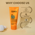 Oshea Herbals UVShield Total Protection Matte Gel SPF 60 PA+++ - High UVA & UVB Rays Protection - With Apple & Peony Flower Extract - Light Feel & Non Sticky  - 60 grams
