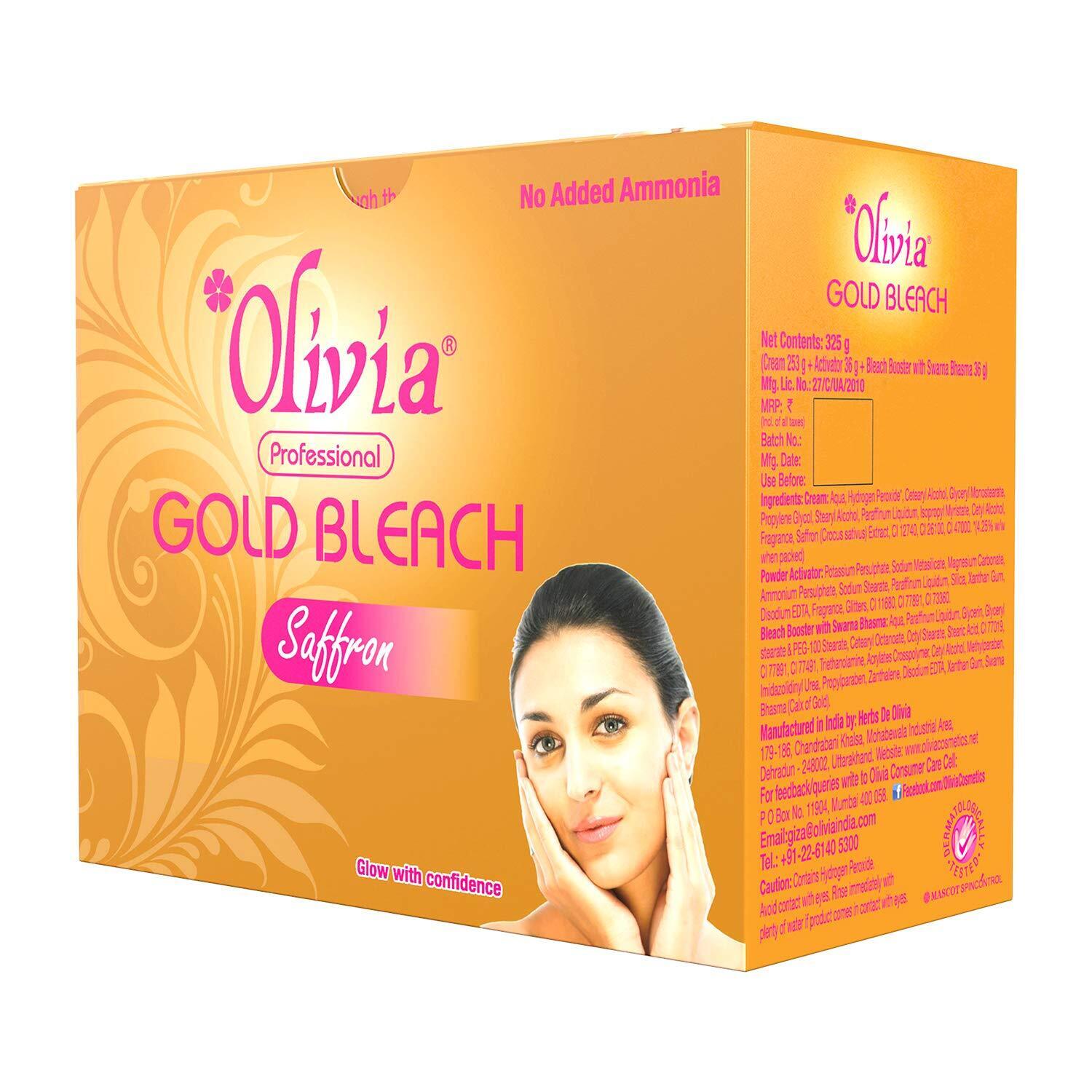 Olivia Gold Bleach with Saffron  - Glow With Confidence - No Added Ammonia - Good For 36 Uses - 325 g