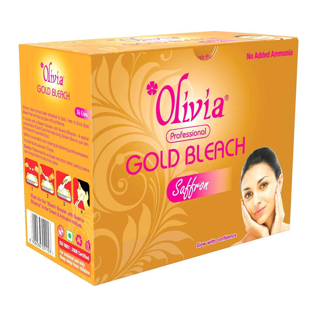 Olivia Gold Bleach with Saffron  - Glow With Confidence - No Added Ammonia - Good For 36 Uses - 325 g