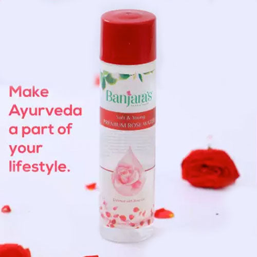 Banjara's Soft & Young Premium Rose Water Enriched with Rose Extract | Alcohol Free, Paraben Free | Tones the Skin | Maintains The pH Balance of the Skin  - 120ml