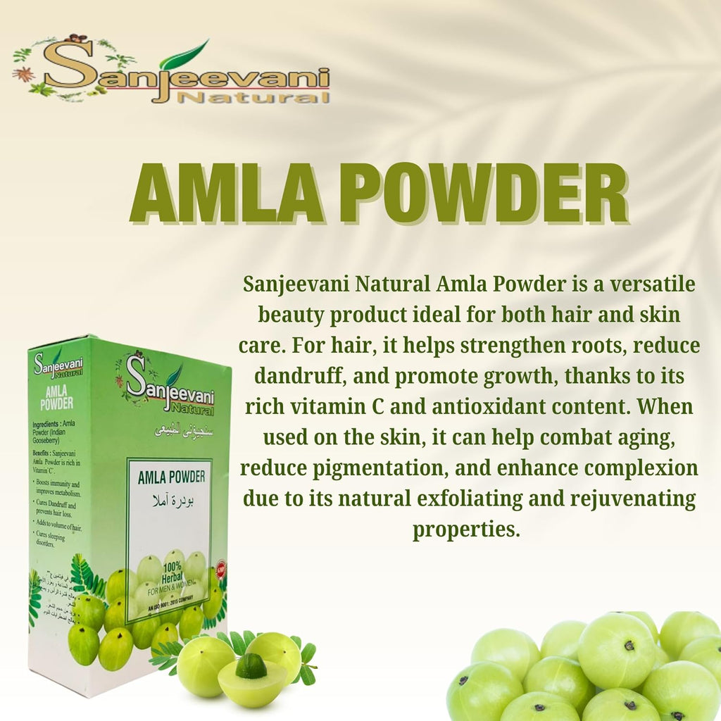Sanjeevani Natural  Amla Powder  - Promotes Hair Growth Glowing Skin - Boosts Immunity - Promotes Hair Growth Glowing Skin - 100 g