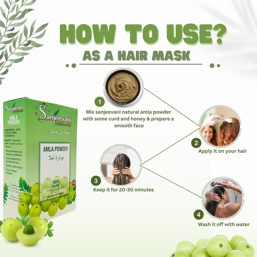Sanjeevani Natural  Amla Powder  - Promotes Hair Growth Glowing Skin - Boosts Immunity - Promotes Hair Growth Glowing Skin - 100 g