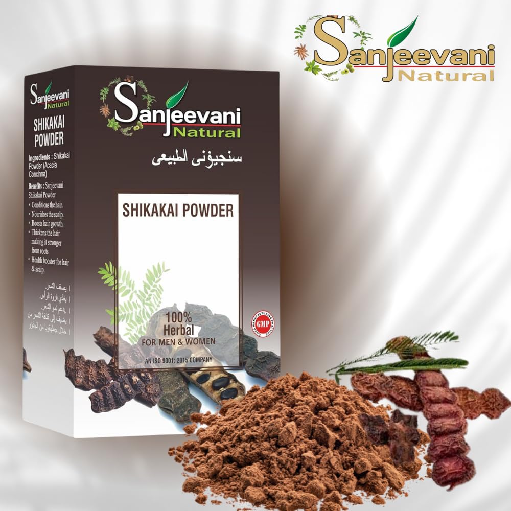 Sanjeevani Natural  Shikakai Powder for Hair  - Nourishes the Scalp - Boost Hair Growth - 4 x 25 g  - 100 Grams Total