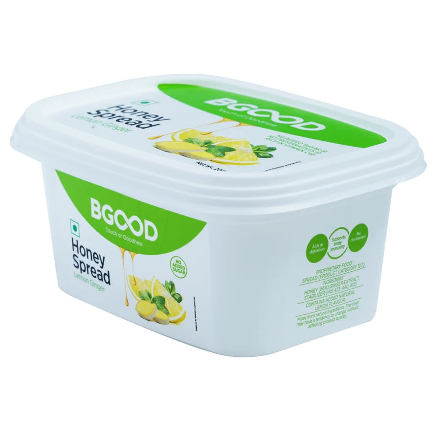 BGood Lemon Ginger Honey Spread - No Sugar Added,  No Preservatives, No Fat - All Natural Ingredients - Supports Body Immunity - Fights Cold & Flu - Aids in Digestion - 250 grams
