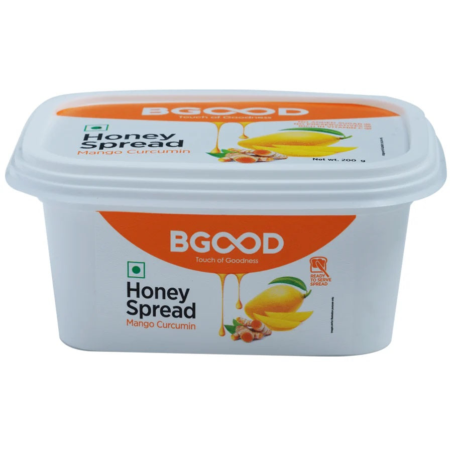 BGood Mango Curcumin Honey Spread - No Added Sugar, No Preservatives, No Fat - All Natural Ingredients -  Has Antioxidant Properties - Good for Skin - Supports Immune System - 250 grams