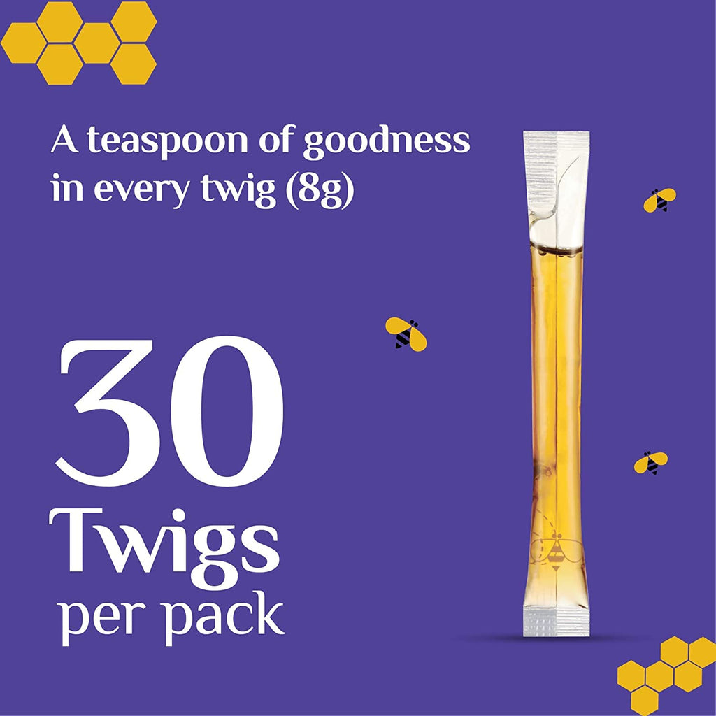 Honey Twigs Himalayan Pure Honey - Best Ingredients, High Quality & No Added Sugar - 30 x 8 g