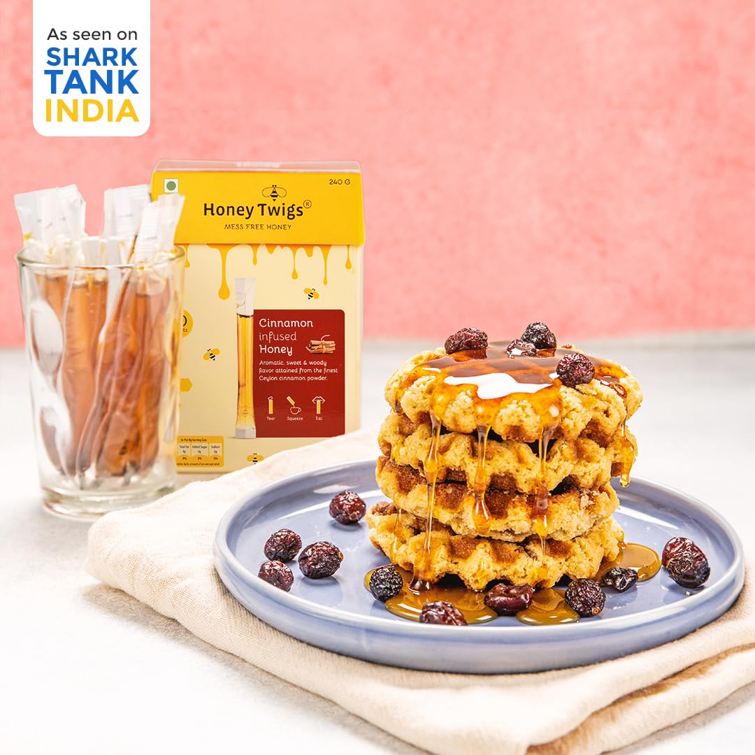 Honey Twigs  Cinnamon Infused Honey - Best Ingredients, High Quality & No Added Sugar - 30 x 8 g