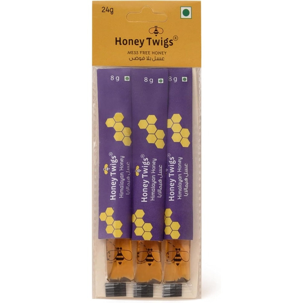Honey Twigs  Himalayan Honey  - Best Ingredients, High Quality & No Added Sugar - 3 x 8 g