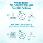 Mother Sparsh 99% Pure Water Unscented Baby Wipes - Extra Gentle - 3x Thicker - Paraben & Alcohol Free - Suitable for Face, Hand & Body - 40 Water Wipes