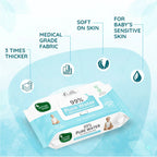 Mother Sparsh 99% Pure Water Unscented Baby Wipes - Extra Gentle - 3x Thicker - Paraben & Alcohol Free - Suitable for Face, Hand & Body - 40 Water Wipes