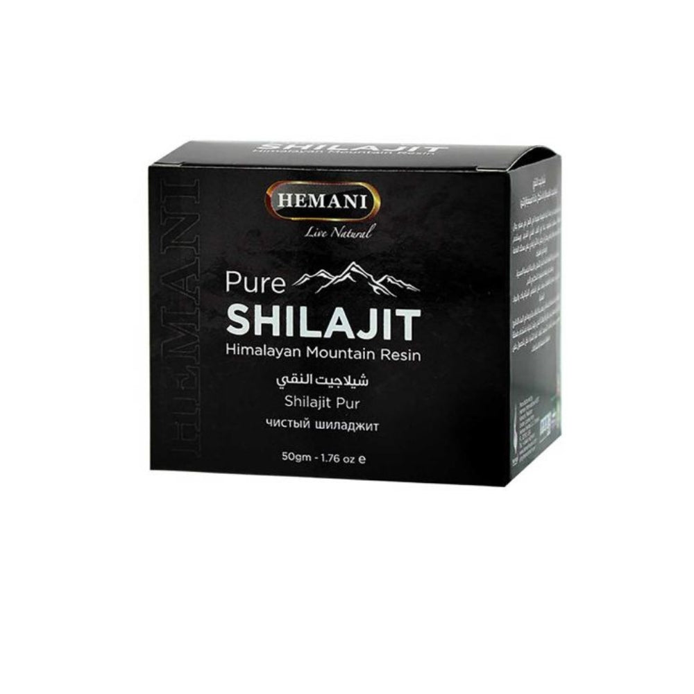 Hemani Pure Shilajit Himalayan Resin - Natural Supplements for Stamina and Energy - Antioxidant and Vitamin Supplement - Found Primarily in The Rocks of the Himalayas - 50 gm