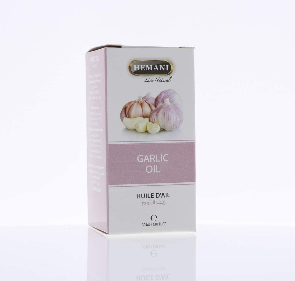 Hemani Herbal Oil 30ml Garlic Help in Reducing Cholesterol And Triglycerides Supports A Healthy Heart Aids in Relieving Ear Infections Natural Mosquito Repellant