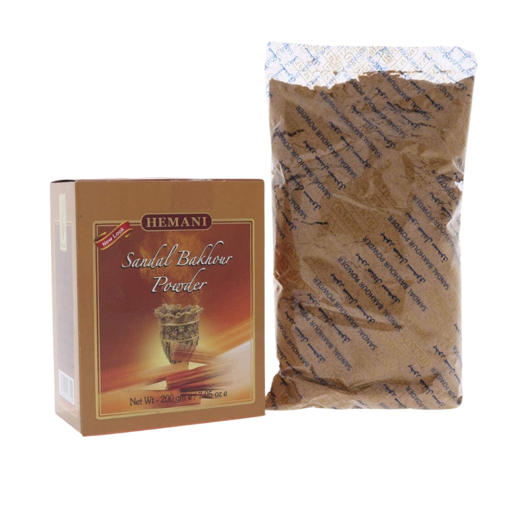 Hemani Sandal Bakhour Aroma-therapic Powder Warm and Comforting Fragrance  Made Specially for Burning with A Lit Charcoal Sandalwood and other Aromatic Herbs and Spices - 200 g