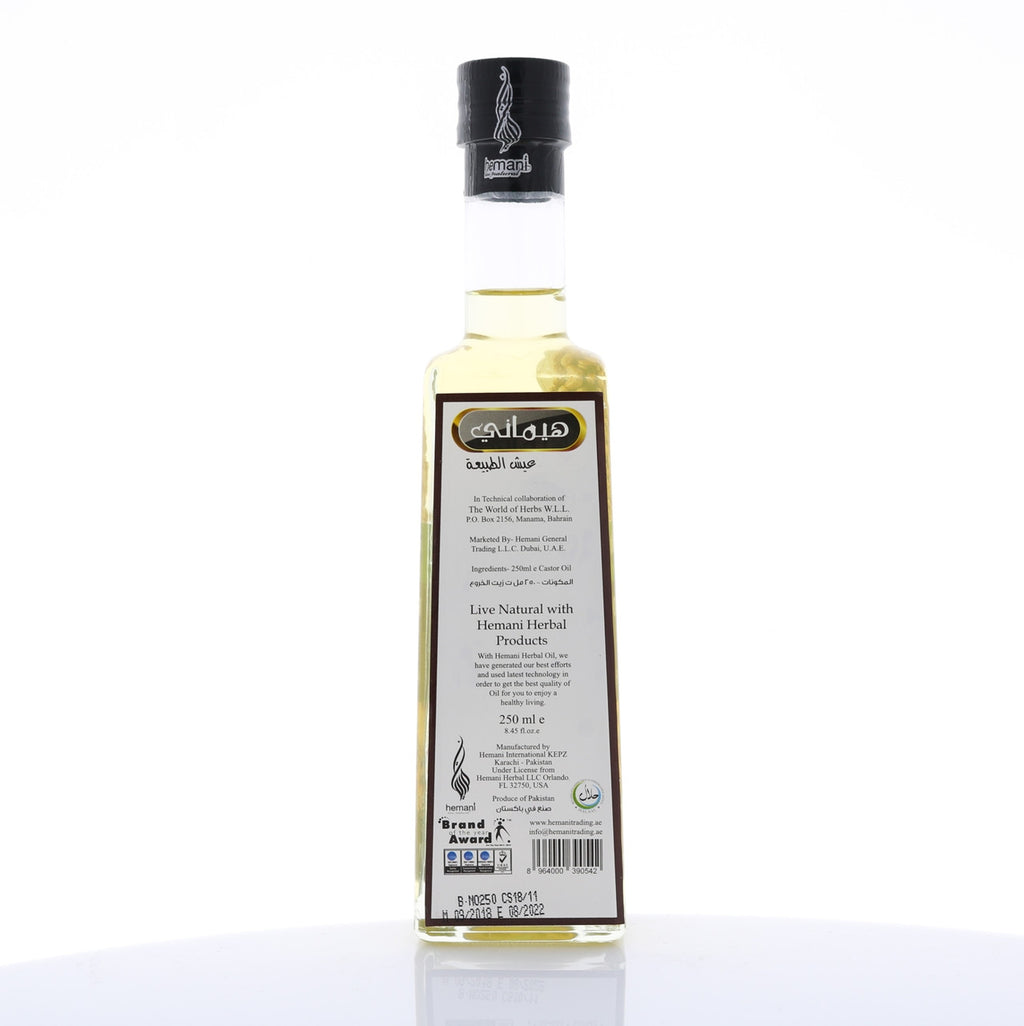 Hemani Castor Oil 250mL Anti-inflammatory and Anti-oxidant Store in A Cool & Dry Place Can Be Topically Applied and Taken Orally