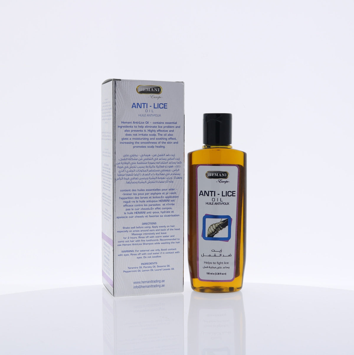Hemani Anti Lice Hair Oil 100ml Gives A Moisturizing and Soothing Effect Increasing The Smoothness of The Scalp Recommended for School Going KidsStore in A Cool & Dry Place
