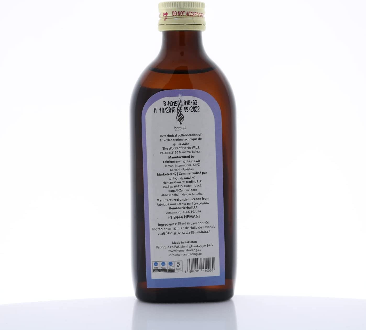Hemani Lavender Oil 100% Pure & Natural - Helps in Distressing and Promotes Sleep- Essential Oils for Soothing Massage  - 150mL