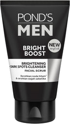 Pond's Men Bright Boost Facial Scrub  - Brightening & Dark Spots Cleanser - Instantly Brightens Skin - Gentle Exfoliation - For All Skin Types - 100 g