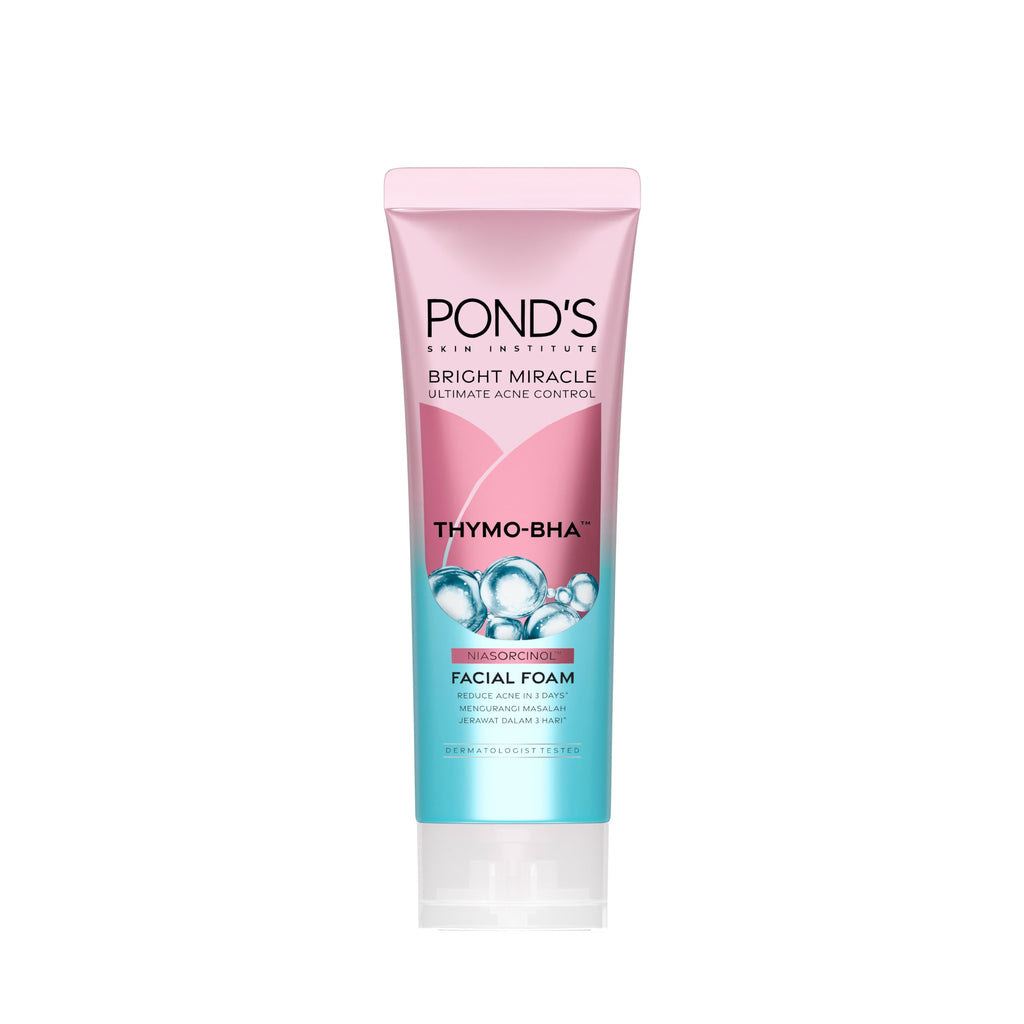 Pond's Bright Miracle Ultimate Acne Control Facial Foam - With Thymo-BHA & Niasorcinol - Reduce Acne in 3 Days - 100 g