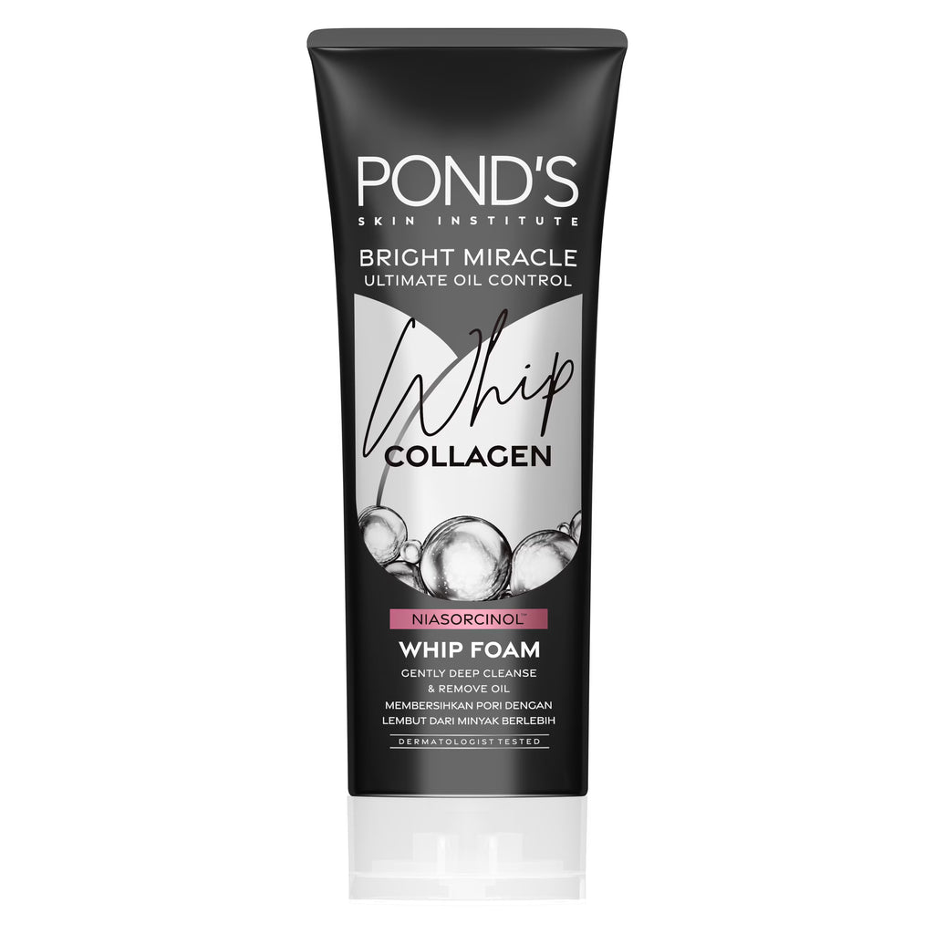 Pond's Bright Miracle Ultimate Oil Control Whip Foam - With 10x Collagen & Niasorcinol - Gently Deep Cleanse & Remove Oil - 100 g
