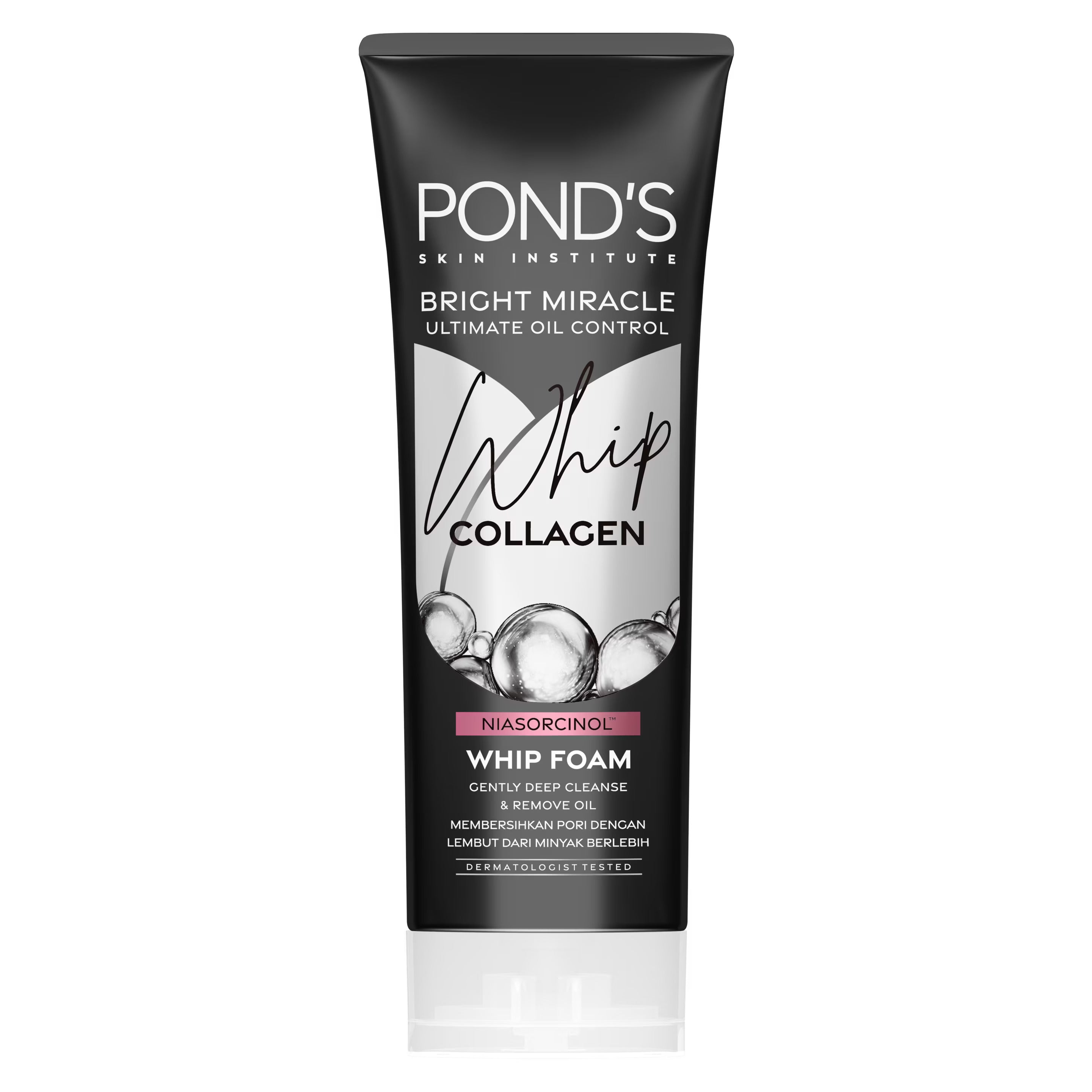 Pond's Bright Miracle Ultimate Oil Control Whip Foam - With 10x Collagen & Niasorcinol - Gently Deep Cleanse & Remove Oil - 100 g