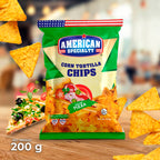 American Specialty Corn Tortilla Chips Italian Pizza - Zero Cholesterol and Zero Transfat - Suitable for Snacks and Desserts - 200g