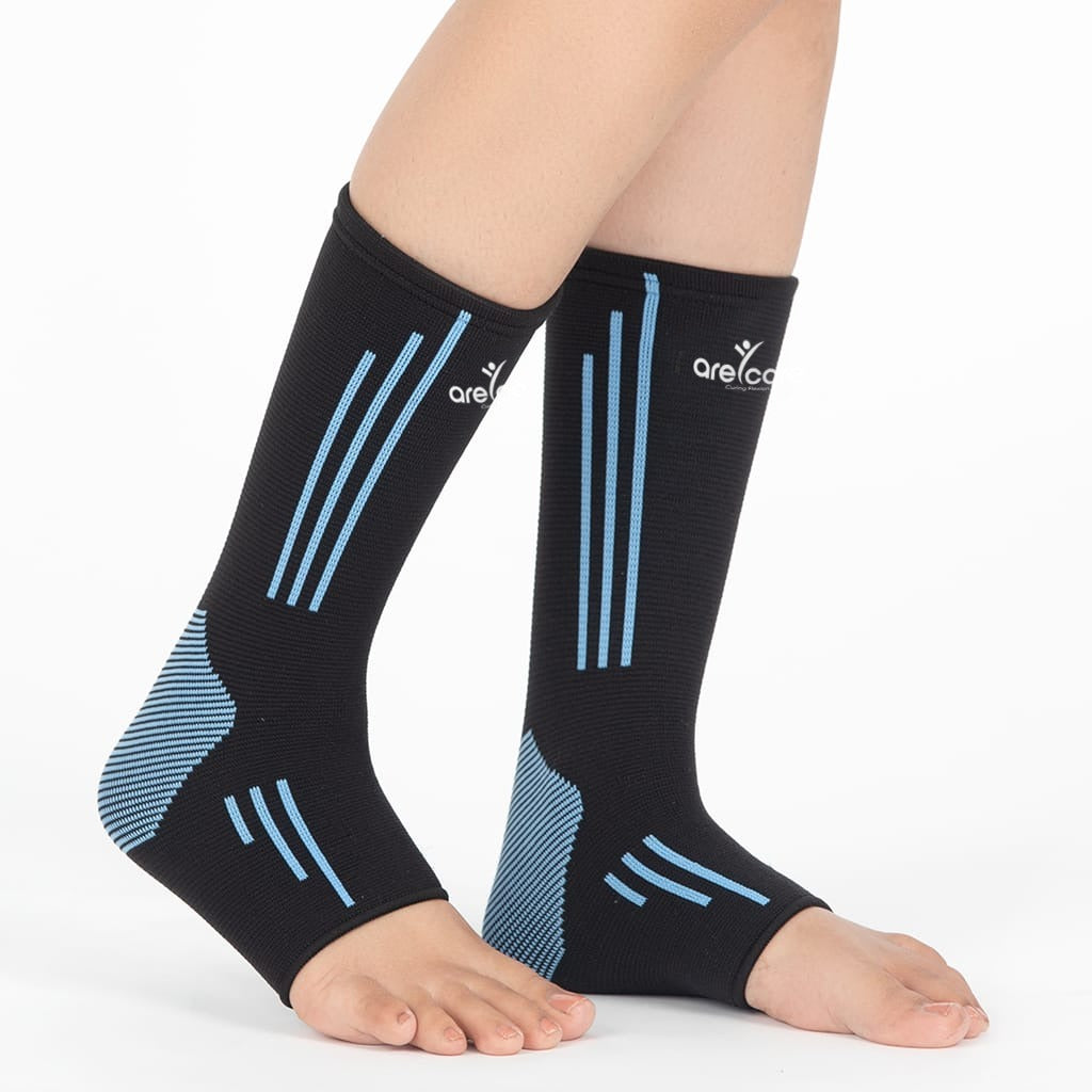 Arecare Ankle Support - Protection Against Sport Injury - Provides Relief from Ankle Pain - Reduces Swelling - Supports Weak or Injured Ankle - Black, Size L