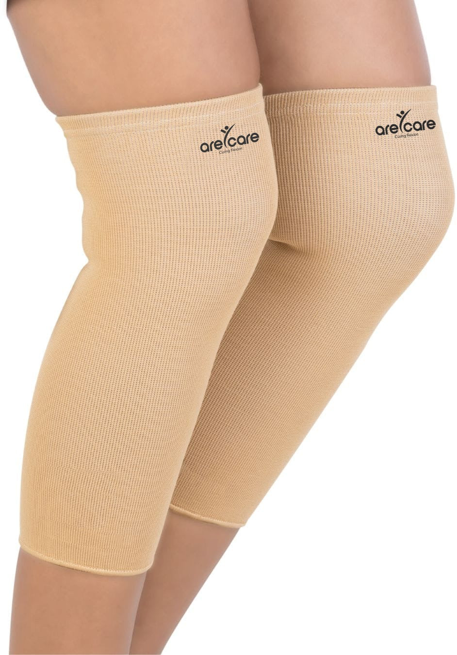 Arecare Tubukar Knee Support  - Supports Knee Joint - Provides Relief from Knee Pain - Reduces Swelling - For Athritis, Sprain & Strain in Knee, Patella Injury & Inflammation in Knee - Tan, Size XXL