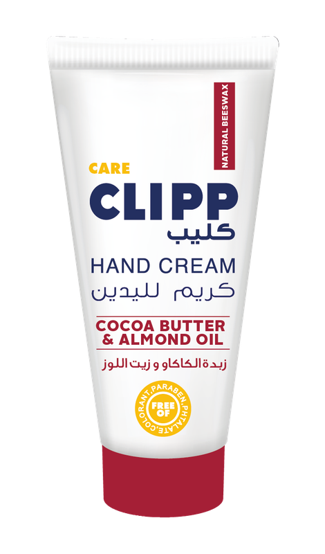 Clipp Hand Cream Cocoa Butter & Almond Oil  Free of Colorant,Paraben & Phthalate  - Nourishes the Skin  75 ml