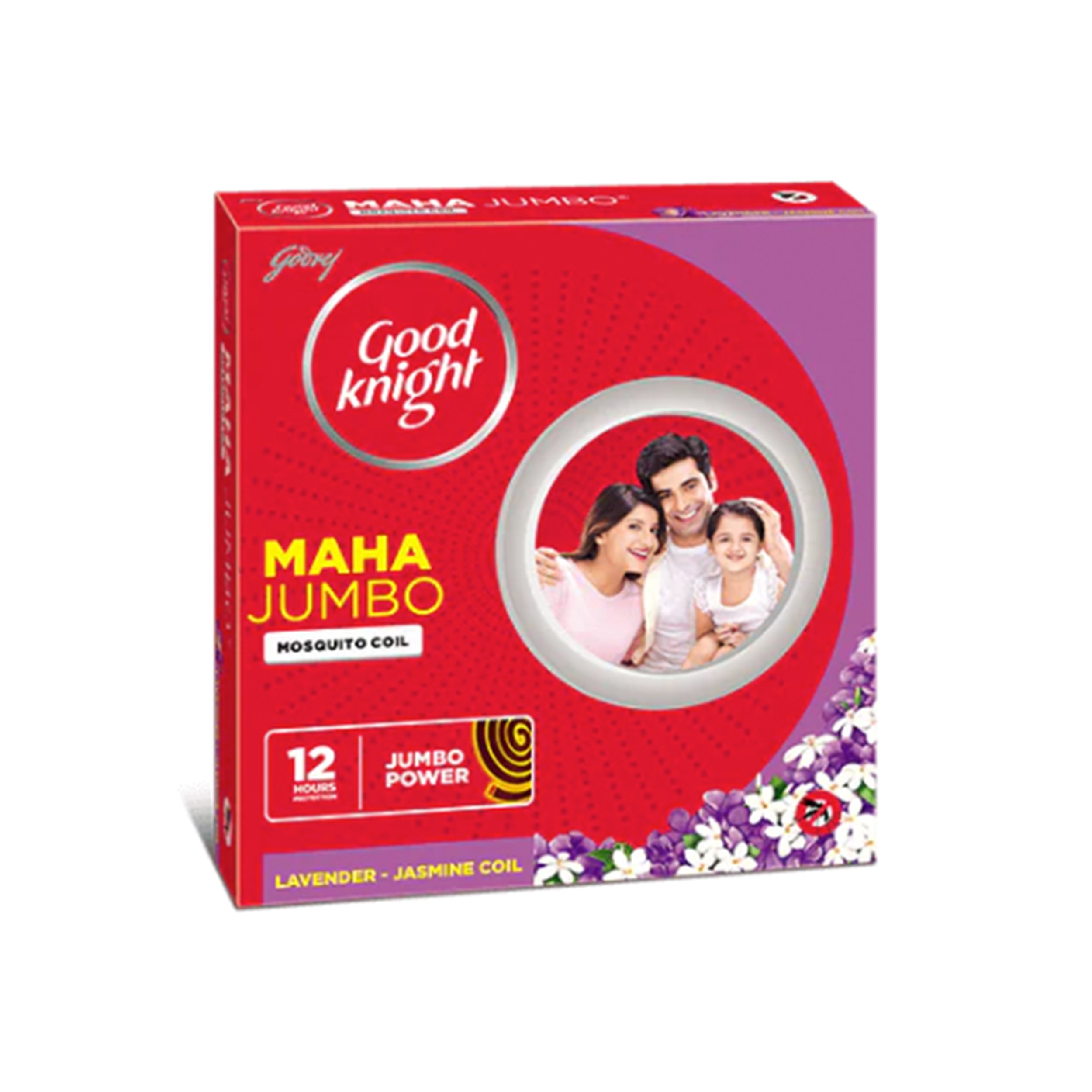 Godrej Good Knight - Maha Jumbo Lavender - Jasmine Mosquito Coil - Up to 12 Hours Protection - 10 pcs
