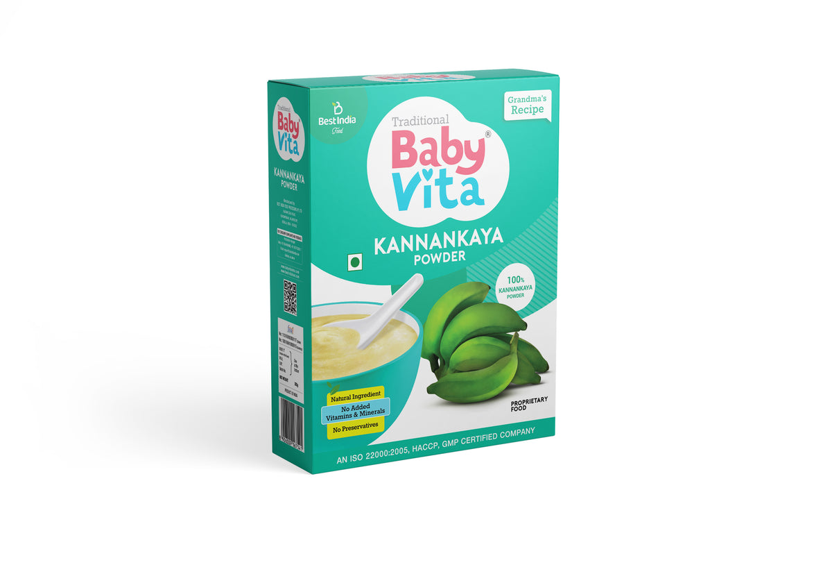 BabyVita Kannankaya Fresh Banana Powder - No Preservatives - No Added Vitamins & Minerals - Natural Ingridients - 100% Kannankaya Powder - 300 Grams