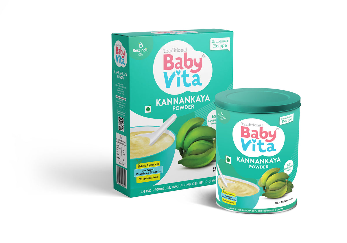 BabyVita Kannankaya Fresh Banana Powder - No Preservatives - No Added Vitamins & Minerals - Natural Ingridients - 100% Kannankaya Powder - 300 Grams