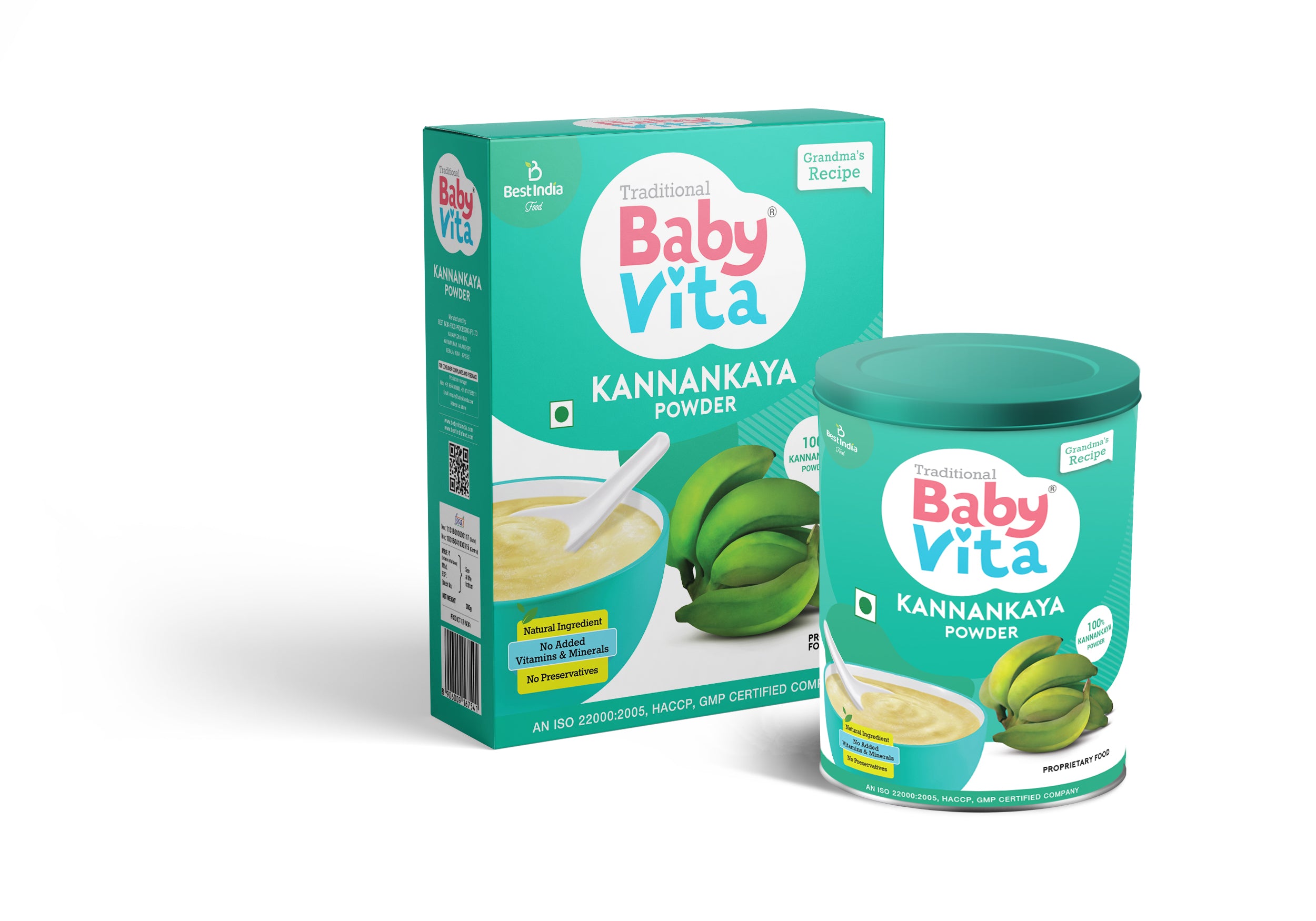 BabyVita Kannankaya Fresh Banana Powder - No Preservatives - No Added Vitamins & Minerals - Natural Ingridients - 100% Kannankaya Powder - 300 Grams