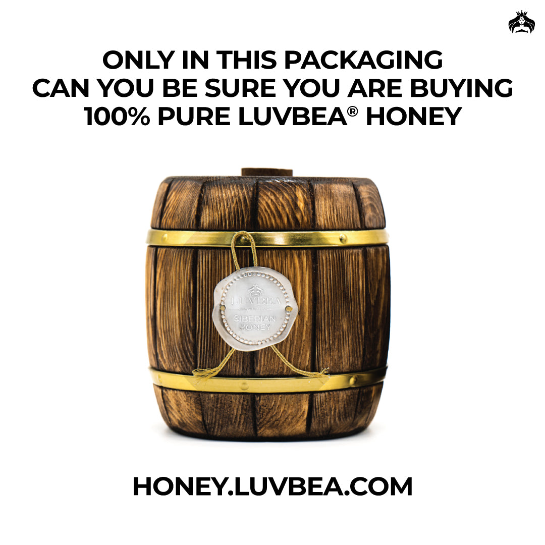 Luvbea Natural Siberian Linden Honey - Award-Winning, Pure & Natural Honey - Wooden Barrel Aged - 450 grams