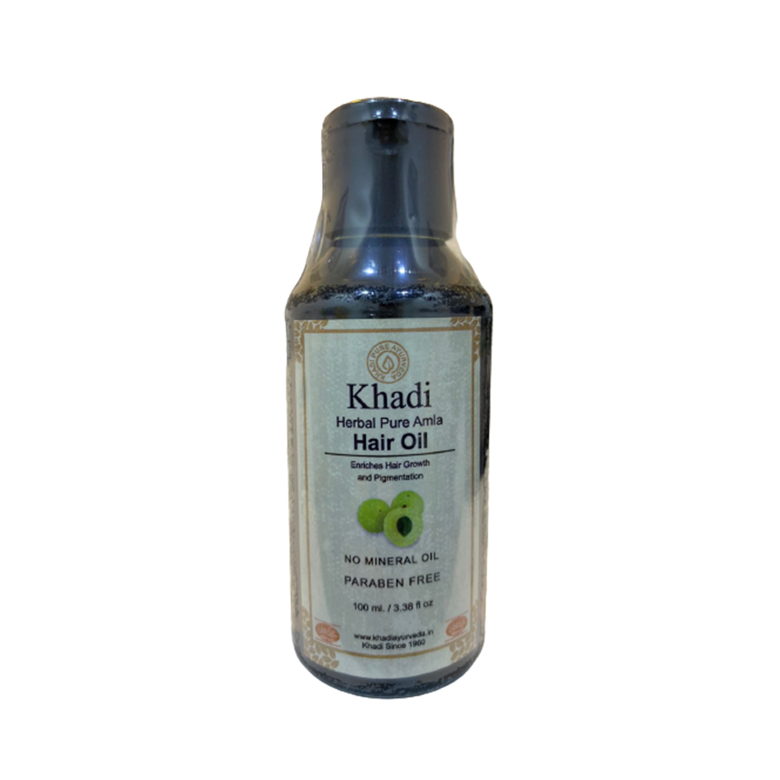 Khadi 100% Herbal Pure Amla Hair Oil Enriches Hair Growth and Pigmentation Mineral Oil and Paraben Free   - 100 ml